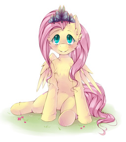 blush cyan_eyes equine female feral flower fluttershy_(mlp) friendship_is_magic fur grass hair horse long_hair mammal missangest my_little_pony pegasus pink_hair plain_background pony sitting smile solo tiara white_background wings yellow_fur
Rating: Safe
Score: 9
User: Fluttershy
Date: March 06, 2014