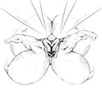 action_pose anthro arthropod big_breasts big_butt breasts butt coming_at_you female front_view godzilla_(series) grandet hi_res huge_breasts huge_butt hybrid insect kaiju lepidopteran monochrome monster moth mothra mothra_(series) motion_lines pose solo thick_thighs toho wide_hips