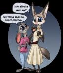 2017 4_fingers alpha_channel anthro barefoot bottomwear breasts buckteeth canid canine clothed clothing digital_media_(artwork) dipstick_ears disney dress duo ear_markings evelyn_wilde-hopps eyelashes fan_character feet female fingers fox fully_clothed fur hybrid inner_ear_fluff judy_hopps lagomorph leporid mammal multicolored_body multicolored_ears multicolored_fur open_mouth open_smile pants purple_eyes rabbit red_fox sash simple_background smile sweater teeth topwear transparent_background true_fox tuft two_tone_body two_tone_fur wiwolf zootopia