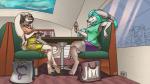 16:9 2014 anthro barefoot bear blue_eyes blue_hair booth_seating bottomwear bovid bovid_horn breasts canid canine caprine caprine_demon caprine_horn chair clothed clothing cloven_hooves demon dessert digital_media_(artwork) digitigrade dispari dress duo_focus ear_piercing eating feet female feretta food fully_clothed fur furniture group hair herm_(lore) hooves horn ice_cream jewelry looking_through looking_through_window mall mammal michi-jinx necklace panties piercing ram_horn shaded shopping sitting skirt table tongue tongue_out trio underwear unguligrade unknown_species widescreen window