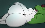 anthro big_butt butt chryssiart eira_(thebunallies) female generation_7_pokemon hi_res huge_butt nintendo pokemon pokemon_(species) sleeping solo tsareena