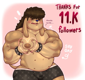 anthro black_hair boxers_(clothing) bracelet briefs brown_body brown_fur clothing fangs floppy_ears fur hair jewelry male mullet multi_nipple muscle_tone musclegut muscular muscular_anthro muscular_male nipples open_mouth pecs spiked_bracelet spikes tan_body tan_fur teeth text underwear hotdogsauau brutus_(hotdogsauau) canid canine canis domestic_dog mammal english_text hi_res