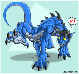 3_toes all_fours black_hair blue_background blue_body blue_scales border claws exclamation_point fangs feet feral hair hindpaw horn interrobang male multicolored_body multicolored_scales muscular muscular_feral muscular_male naturally_censored nude open_mouth paws question_mark raised_leg raised_tail scales short_hair simple_background solo spikes tail teeth toe_claws toes transformation two_tone_body two_tone_scales white_border yellow_eyes black-rat mythology dragon mythological_creature mythological_scalie scalie 2005 blue_theme cool_colors digital_media_(artwork)