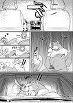 2020 absurd_res anthro bear bottomwear car clothed clothing comic duo ellipsis erection exclamation_point eyes_closed genitals hi_res humanoid_genitalia humanoid_hands humanoid_penis inside_car inside_vehicle kissing lagomorph leporid male male/male mammal masturbation monochrome moobs nervous nipples overweight overweight_male pants penis rabbit raised_clothing raised_shirt raised_topwear seyrmo shirt sleeping topwear vehicle