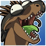 brown_body derp_eyes gaping_mouth green_tongue laugh male open_mouth silly simple_background solo teeth tongue uvula white_background conditional_dnp evillabrat vorelord mythology carcar dragon mythological_creature mythological_scalie scalie 1:1 headshot_portrait low_res portrait reaction_image