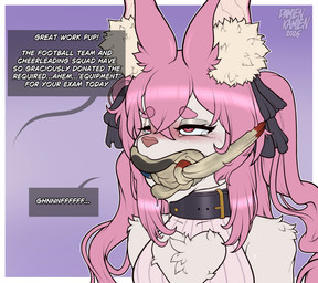 anthro bangs bdsm big_ears black_collar blush bodily_fluids body_worship bondage bound bow_tie clothing collar crying degradation dirty dirty_clothing dirty_socks dirty_talk dirty_underwear dominant dominant_anthro dripping duo eye_roll eyebrows faceless faceless_anthro faceless_character faceless_male fluffy_ears footwear fur gag gag_sequence gagged gagging hair half-closed_eyes humiliation laundry male male/male musk musk_worship muzzle_(object) muzzled narrowed_eyes pink_eyes pink_hair pink_nose ponytail saliva saliva_drip saliva_on_face saliva_string scent scent_play scentplay smelly sniffing sniffing_clothes sock_gag sock_in_mouth sock_sniffing socks speech_bubble stuff_gag submissive submissive_anthro submissive_male sweat sweatdrop tears text training underwear white_body white_fur damienkamien trinity_the_bat bat mammal absurd_res english_text hi_res