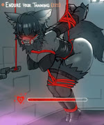 anthro arms_tied bdsm big_breasts bit_gag blindfold blush bodily_fluids bondage boots bound breasts breath cleavage clothed clothing drooling female fluffy fluffy_tail footwear gag gagged gameplay_mechanics hair hands_behind_back heart_symbol high_heeled_boots high_heels legs_tied moan neck_tuft nipple_outline progress_bar questionable_consent restraints rope rope_bondage saliva shoes solo struggling submissive submissive_anthro submissive_female suspension suspension_bondage sweat tail tail_motion tailwag text thick_thighs training tuft ehrrr canid canine mammal 2023 2d_animation 5:6 animated english_text motion_tweening restricted_palette short_playtime sound webm