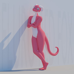 anthro horn male red_body red_scales red_tail scales solo tail white_body white_horn white_scales fluro_red_fox scalie 1:1 3d_(artwork) blender_(artwork) digital_media_(artwork) hi_res