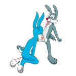 anthro balls duo fellatio genitals heart_eyes heart_symbol kneeling male male/male male_penetrated male_penetrating male_penetrating_male oral oral_penetration penetration penile penis sex tongue tongue_out young young_anthro darkwolf79 tiny_toon_adventures warner_brothers buster_bunny calamity_coyote canid canine canis coyote lagomorph leporid mammal rabbit 1:1 absurd_res hi_res