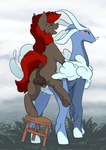 all_fours anthro doggystyle duo female from_behind_position furniture male male/female sex stool vaginal ashley-arctic-fox crema_(company) friendship_is_magic hasbro my_little_pony temtem equid equine horse mammal oceara_(temtem) pony absurd_res hi_res