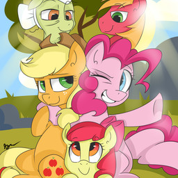 apple_bloom_(mlp) applejack_(mlp) big_macintosh_(mlp) cutie_mark equine female friendship_is_magic fur granny_smith_(mlp) green_eyes green_fur hair horse male mammal my_little_pony one_eye_closed orange_fur outside pink_fur pink_hair pinkie_pie_(mlp) pony red_fur smile tree white_hair wizardglitter
Rating: Safe
Score: 7
User: Lunaz
Date: April 11, 2014