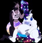 absurd_res anthro bodily_fluids body_hair bovid caprine clothed clothing coffee_stain_studios diaper duo feces female genital_fluids goat goat_simulator hair hi_res hooves long_hair male male/female mammal mathewmii mature_female mature_male messy_diaper muscular muscular_female overweight overweight_male ozzy_(ozzythegoat15) pilgor_(goat_simulator) shirt soiling tagme tank_top topwear urine wet_diaper wetting yellow_eyes