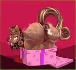absurd_res ahegao anus bodily_fluids brown_body brown_fur brown_hair butt cutie_mark earth_pony equid equine equine_anus female feral fur gaping gaping_anus genital_fluids genitals hair hasbro hi_res horse long_tail looking_pleasured mammal musk musk_clouds my_little_pony nude pony puffy_anus pussy simple_background skunk_bunk solo tail