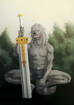 anthro athletic blade bottomwear briefs briefs_only bulge clothed clothing crouching fangs feet fingers fur grey_body hair looking_at_viewer male muscular muscular_anthro muscular_male nipples open_mouth pecs purple_eyes scar scars_all_over solo spread_legs spreading tail teeth tongue topless underwear underwear_only sammaeel elden_ring fromsoftware blaidd_(elden_ring) canid canine canis mammal wolf hi_res