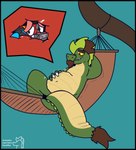 belly black_border border crocoderg crocogon eastern hammock internal male mixel mixelink relaxation vore outbackdile cartoon_network lego mixels mythology crocodile crocodilian dragon mythological_creature mythological_scalie reptile scalie hi_res