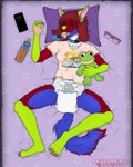 4:5 absurd_res ageplay ambiguous_fluids amphibian anthro baby_bottle bed bed_sheet bedding beverage bibelot blue_body blue_collar blue_fur bluey_burnout canid canine canis car_print carnecalary claws clothed clothing collar coral_shirt diaper diaper_fetish embrace embracing_object embracing_plushie female frog frog_plushie fur furniture glasses_off glowing green_body green_fur green_nose hair hi_res hug infantilism juice_(beverage) mammal neck_tuft object_in_mouth orange_clothing orange_juice orange_shirt orange_topwear pacifier pacifier_in_mouth palm_tree_print pawpads phone_screen pink_clothing pink_pawpads pink_shirt pink_topwear plushie purple_claws rearz rearz_alpaca red_body red_fur red_hair roleplay samsung samsung_galaxy shirt sleeping snowflake_pattern snowflake_print solo star_pattern sun_print teeth_showing time topwear toy tuft tykables tykables_camelots wearing_diaper white_body white_fur wolf