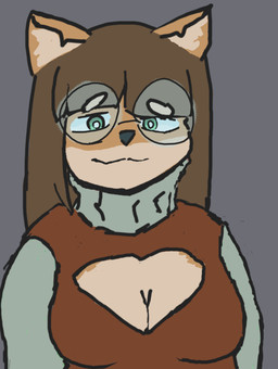 anthro breasts cleavage cleavage_cutout clothed clothing cutout ears_up eyewear female glasses inner_ear_fluff smile solo sweater sweater_vest topwear tuft turtleneck vest virgin_killer_sweater wearing_glasses ails meme_clothing meowse_(ails) felid feline hybrid mammal mouse murid murine rodent absurd_res hi_res meme