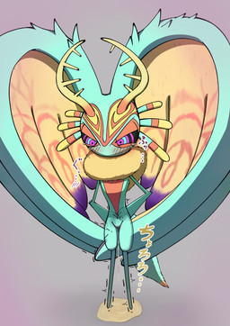 anthro antlers biped black_sclera blush blush_lines bodily_fluids chest_tuft countershade_torso countershading covering covering_crotch digitigrade dipstick_tail embarrassed female fluffy fluffy_tail front_view fur genital_fluids genitals grey_background head_wings horn huge_wings looking_down markings mouthless multicolored_body multicolored_eyes multicolored_fur narrowed_eyes neck_tuft nude nude_anthro nude_female omorashi orange_body orange_fur peeing pink_eyes pupils simple_background solo sweat sweatdrop tail tail_markings tan_body tan_fur teal_body teal_eyes teal_fur tears text tuft unusual_wing_placement urine urine_drip urine_pool vulva wings x-ray_view ahab_null kirby_(series) kirby_and_the_forgotten_land nintendo fecto_elfilis alien chinchilla chinchillid mammal rodent starling_(kirby) 2026 absurd_res digital_drawing_(artwork) digital_media_(artwork) hi_res japanese_description japanese_text