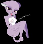 anthro bodily_fluids breasts countershading cum cum_in_pussy cum_inside drooling_tongue female fur genital_fluids purple_body purple_fur simple_background solo vaginal_fluids white_body white_countershading yellow_eyes catastroph3nsfw felid mammal hi_res