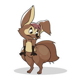 anthro big_butt brown_body bubble_butt butt butt_from_the_front digitigrade featureless_crotch female feral huge_butt hyper looking_at_butt overweight overweight_anthro solo tail unknown_artist prostokvashino tama-tama hybrid 1:1