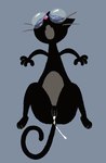 anthro black_body black_fur bodily_fluids cum cum_from_pussy cum_in_pussy cum_inside eyewear female fur genital_fluids genitals looking_pleasured orgasm_face pussy simple_background solo tail whiskers catscatscatscatscats fetch!_with_ruff_ruffman pbs blossom_(fetch_with_ruff_ruffman) domestic_cat felid feline felis mammal digital_media_(artwork)