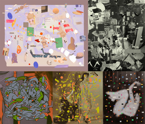abstract_art abstract_background anthro clothing female hat hat_band headgear headwear male paws text whiskers qs75834 hanna-barbera top_cat_(series) top_cat felid feline humanoid mammal collage_(artwork) digital_media_(artwork) monochrome multiple_images photography_(artwork)