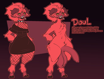 2_horns 3_eyes anthro arm_tuft balls big_hair big_penis biped black_clothing clothed clothed/nude clothing collar curled_horn fishnet_clothing foreskin fur genital_raphe genitals geometric_background gynomorph hair hand_on_hip head_horn hooves horn intersex leg_tuft long_penis multi_eye narrowed_eyes nude open_mouth open_smile penis raphe_(anatomy) red_body red_fur saggy_balls scrotal_raphe scrotum_flap sharp_teeth shoulder_tuft simple_background smile solo spiked_collar spikes teeth text thick_thighs thigh_tuft tuft yellow_eyes conditional_dnp welwraith doul_(welwraith) demon 2024 character_name digital_media_(artwork) english_text model_sheet