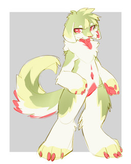 4_fingers 4_toes anthro border claws eyebrows feet fingers floppy_ears fur green_body green_fur kemono looking_away male multicolored_body multicolored_fur nude pupils red_claws red_eyes red_nose red_tongue simple_background solo standing tail toes tongue tongue_out white_background white_body white_border white_eyebrows white_fur white_pupils fnight9 canid canine mammal colored colored_sketch digital_drawing_(artwork) digital_media_(artwork) flat_colors hi_res sketch