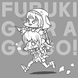 accessory asian_clothing background_text blush bodily_fluids bow_ribbon carrying_another chibi clothing cloud_emanata duo east_asian_clothing emanata exhausted female fierce_expression footwear gesture hair_accessory hair_bow hair_ribbon hand_gesture hood hoodie jacket japanese_clothing japanese_school_uniform piggyback pointing pointing_forward ribbons running school_uniform serafuku shadow sharp_teeth shoes simple_background sweat sweatdrop teeth text text_background tired topwear uniform dotesesang hololive hololive_en vtuber gawr_gura shirakami_fubuki animal_humanoid aquatic aquatic_humanoid canid canid_humanoid canine canine_humanoid fish fish_humanoid fox_humanoid humanoid mammal mammal_humanoid shark_humanoid 1:1 2024 absurd_res hi_res monochrome sketch