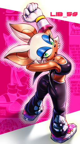 anthro blue_eyeshadow bottomwear bra bracelet breasts butt cleavage clothed clothing eyelashes eyeshadow female footwear glistening glistening_body glistening_breasts gloves green_eyes hand_behind_head handwear jewelry makeup open_mouth pants shoes sneakers solo sports_bra tan_body underwear lib_59 sega sonic_the_hedgehog_(series) rouge_the_bat bat mammal 2025 absurd_res hi_res