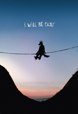 anthro male mountain rope silhouette sitting sitting_on_rope sky solo text soulfullhyena canid canine canis mammal wolf english_text hi_res