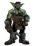 biceps clothed clothing dirty dirty_clothing eyewear goggles green_body green_skin humanoid_pointy_ears male pecs pointy_ears solo dopq goblin humanoid hi_res