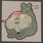 anthro big_butt bulge butt clothing grey_body male overweight overweight_male simple_background solo text underwear rokie38 cartoon_network the_amazing_world_of_gumball frankie_watterson mammal murid murine rat rodent 1:1 2024 absurd_res hi_res