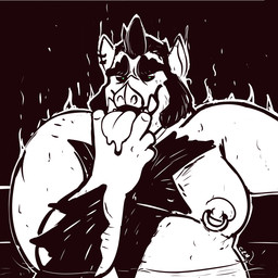 anthro arm_hair beard belly big_belly body_hair chest_hair cunnilingus_gesture ear_piercing ear_ring facial_hair front_view gesture hair looking_at_viewer male moobs multiple_piercings nipple_piercing nipple_ring nipples nude obese obese_anthro obese_male open_mouth overweight overweight_anthro overweight_male piercing ring_piercing short_hair simple_background solo suggestive suggestive_gesture teeth tongue tongue_out chocolateandmilk mammal suine 1:1 2020 dated half-length_portrait portrait signature spot_color