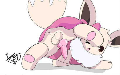 animal_genitalia animal_penis anus ass_up balls butt canine_genitalia canine_penis clothed clothing crossdressing digitigrade erection femboy feral genitals knot knotted_penis male open_mouth penis pink_clothing presenting presenting_anus presenting_balls presenting_hindquarters presenting_penis quadruped raised_leg solo young eeveector eeveelution_squad nintendo pokemon axel_(eeveelution_squad) eevee generation_1_pokemon pokemon_(species) shiny_pokemon 16:10 absurd_res hi_res widescreen
