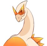 ambiguous_gender blush feral long_neck looking_at_viewer orange_body simple_background smile solo white_background yun.hyung mythology nintendo pokemon fan_character orion_the_lugia_(walk-w-igny) avian dragon generation_2_pokemon legendary_pokemon lugia mythological_creature mythological_scalie pokemon_(species) scalie hi_res