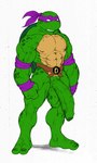 abs adolescent anthro balls big_balls big_penis foreskin genitals green_penis half-erect humanoid_genitalia humanoid_penis male muscular muscular_male nipples penis solo vein veiny_penis young utx-shapeshifter teenage_mutant_ninja_turtles donatello_(tmnt) reptile scalie turtle 2022 flat_colors hi_res