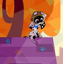 aviator_cap aviator_goggles black_nose black_spots blue_collar collar facial_markings female feral fur head_markings heterochromatic_ears markings mask_(marking) solo spots toony tree_house white_body white_fur whitewolf20xx 101_dalmatian_street 101_dalmatians disney dizzy_(101_dalmatians) canid canine canis dalmatian domestic_dog mammal hi_res