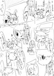 anthro black_and_white brother_(lore) brothers_(lore) clothed clothing comic dialogue doneru embrace group hoodie horn hug japanese_text jemeo_(doneru) jemio_(doneru) lagomorph male mammal miks monochrome nude scalie scared shari sibling_(lore) sketch sketchy smile tail text tonekk topwear translated twins_(lore) worried young young_anthro