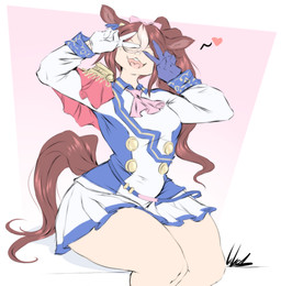 blonde_highlights brown_body brown_fur brown_hair clothing female fur gloves hair handwear highlights_(coloring) open_mouth open_smile school_uniform smile solo thick_thighs uniform wide_hips dullvivid cygames uma_musume_pretty_derby tokai_teio_(pretty_derby) animal_humanoid equid equid_humanoid equine equine_humanoid horse_humanoid humanoid mammal mammal_humanoid hi_res