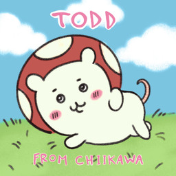 :3 ambiguous_gender anthro blush chibi clothing detailed_background fungus grass hat headgear headwear mushroom mushroom_cap mushroom_hat outside plant solo tail text toony white_body gloomt00n chiikawa drawfee_(copyright) chiikawa_(character) todd_(from_mario) american_opossum mammal marsupial 1:1 digital_media_(artwork) english_text hi_res