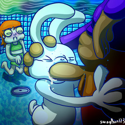 anthro big_penis bodily_fluids caught_in_the_act caught_while_cumming cheek_bulge cum cum_in_mouth cum_inside duo ears_up fellatio genital_fluids genitals held_by_head male male/male narrowed_eyes one_eye_closed oral penile penis pool sex short_body slightly_chubby slightly_chubby_anthro slim squint stealth_sex swimming_pool underwater_blowjob swagbun sam_and_max darla_gugenheek max_(sam_and_max) samuel_dog canid canine lagomorph mammal hi_res