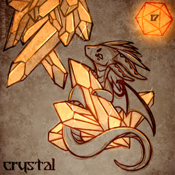 ambiguous_gender crystal d20 dice feral holding_crystal holding_object holidays horn long_tail orange_dice sparkling_object spread_wings tail wings wysdrem halloween hybrid reptile scalie 1:1 hi_res