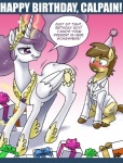2013 blush brown_hair butt crown cutie_mark english_text equine female feral friendship_is_magic gift hair hat horn horse john_joseco lab_coat long_hair looking_back male my_little_pony original_character party_hat pink_eyes pink_hair pony presenting presenting_hindquarters princess_celestia_(mlp) smile text tiara winged_unicorn wings
Rating: Questionable
Score: 19
User: Robinebra
Date: October 20, 2013