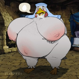 anthro areola avian_arms avian_feet beak belly big_areola big_belly big_breasts big_butt big_nipples blush blush_face breasts breath butt castle egg eggnant feathers female female_anthro holding_belly huge_belly huge_breasts montgomery_glands navel nipples overweight overweight_anthro overweight_female pink_nipples pregnant pregnant_anthro pregnant_female solo speech_bubble vein veiny_breasts white_body white_feathers wide_hipped_anthro wide_hipped_female wide_hips yellow_beak band1tnsfw disney robin_hood_(disney) lady_kluck avian bird chicken galliform phasianid 1:1 absurd_res digital_media_(artwork) hi_res portrait