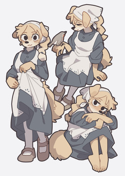 anthro barefoot bird_on_hand blush clothed clothed_anthro clothed_female clothing dress duo eyes_closed feet female feral fully_clothed fully_clothed_anthro fully_clothed_female fur hair kemono looking_at_viewer simple_background smile tail tan_body tan_fur white_background yagi_the_goat avian bird canid canine canis domestic_dog mammal 2026 digital_drawing_(artwork) digital_media_(artwork) hi_res