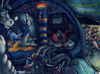anthro bareback bodily_fluids bound camping cum cum_dumpster cum_in_ass cum_inside cybernetics doggystyle drugs fellatio from_behind_position genital_fluids group hiking machine male male/male oral penile poppers poz resort sex sex_toy std tent text voyeur yagi_b._(artist) asinus bovid canid canine caprine cyborg deer donkey equid equine goat mammal mephitid raccoon_dog skunk tanuki absurd_res character_request english_text hi_res