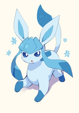 ambiguous_gender blue_body blue_eyes feral high-angle_view open_mouth paws pupils quadruped simple_background snowflake solo tail walking white_pupils komanyachi nintendo pokemon eeveelution generation_4_pokemon glaceon pokemon_(species) absurd_res cel_shading colored colored_sketch digital_drawing_(artwork) digital_media_(artwork) hi_res shaded sketch
