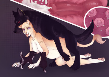 animal_genitalia animal_penis anthro anthro_on_feral anthro_penetrated balls belly bestiality bestiality_impregnation bestiality_pregnancy big_belly black_body black_fur bodily_fluids breastfeeding breath canine_genitalia canine_penis cervical_contact cervix cum cum_in_uterus cum_in_vagina cum_inside doggystyle duo ear_piercing erection female female_penetrated feral feral_penetrating feral_penetrating_anthro fingers from_behind_position fur genital_fluids genitals huge_belly huge_penetration implied_lactation impregnation impregnation_while_pregnant internal internal_vaginal interspecies kneeling knot knotted_penis knotting larger_feral larger_male male male/female male_feral male_penetrating male_penetrating_female misplaced_urethra mounting multiple_ova open_mouth orgasm_face ovum panting pawpads paws penetration penile penile_penetration penis penis_in_vagina piercing pregnant pregnant_anthro pregnant_female pregnant_sex purple_eyes red_eyes sex simple_background size_difference smaller_female smaller_penetrated sperm_attacking_egg sperm_cell tail tail_tuft throbbing throbbing_penis tongue tuft uterus vaginal vaginal_knotting vaginal_penetration x-ray_view yellow_body yellow_fur young ratm-af calpurnia canid canine canis felid lion mammal pantherine wolf hi_res