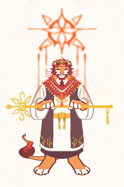 anthro beard brown_beard brown_clothing brown_facial_hair brown_topwear clothed clothing eyes_closed facial_hair front_view fur hair holding_object male multicolored_hair orange_body orange_fur red_beard red_facial_hair red_hair robe simple_background solo standing tail tail_tuft topwear tuft two_tone_hair unsigned white_body white_clothing white_fur white_robe asnnonaka aria_(asnnonaka) felid lion mammal pantherine 2:3 full-length_portrait hi_res portrait